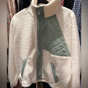 Abercrombie & Fitch Cream Fleece Jacket